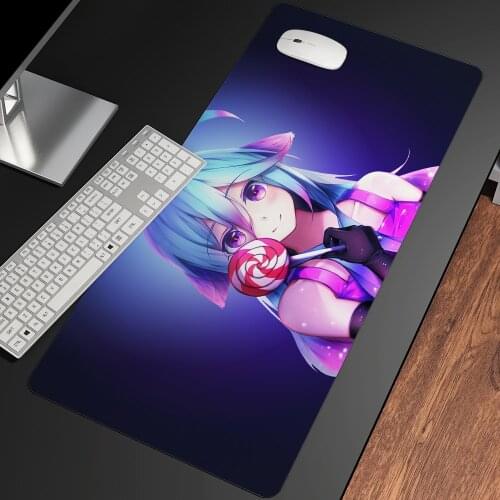 XXL Anime Girl Beautiful Landscape Pattern Large Gaming Desk Pad Anime Mouse HD Print Computer Gamer Locking Edge Mouse Mats
