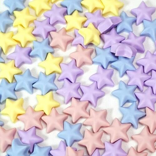 100pcs 15mm Acrylic Spacer Beads Star Macarone Color DIY Beads for Jewelry Making Kit Charms for Bracelets Hair Accessories