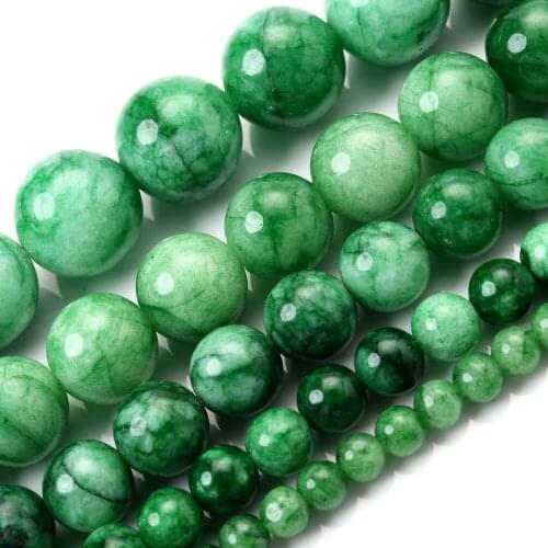 Dry Blue Jades Natural Stone Beads Round Loose Spacer Bead for Jewelry Making DIY Bracelet Charms Accessories 4/6/8/10/12mm