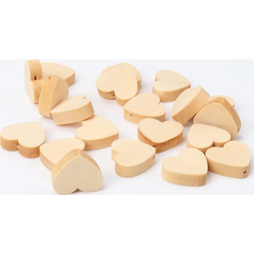 Natural Wooden Meterial Heart Pattern Spacer Beads For Kids Jewelry Making DIY 19mm 20pcs