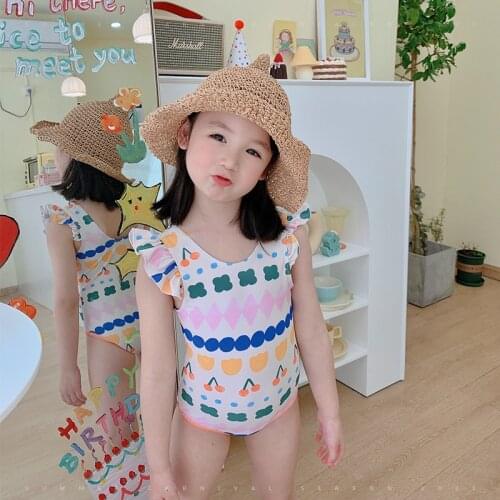 Baby Gallus Kids Baby Girls Ruffles Flower Bikini One-piece Swimwear