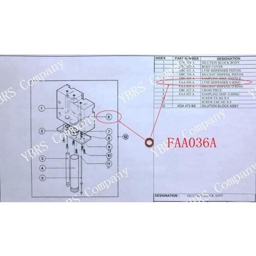 FAA036A O-ring for ABX M60 Micros60 Micros 60 ES60 CRP Bayer ADVIA 60 Lyse Syringe O-ring Lyse Dispenser O-ring