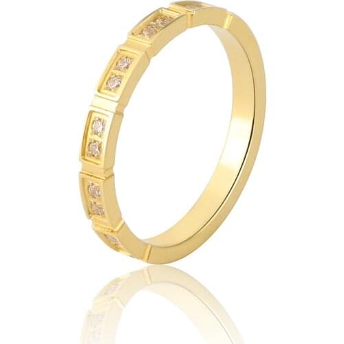 New Arrival Exquisite Half Circle Inlaid Zircon Ring Stainless Steel Anillo Women Fashion Jewelry Wedding Ring Wholesale