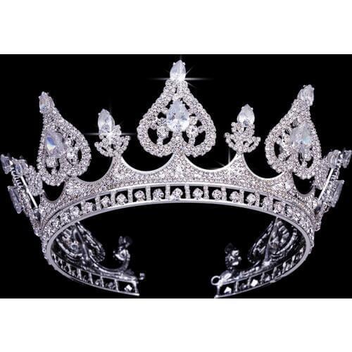 Crown HADIYANA New Luxury Elegant Birdal Wedding Crown Romantic Heart Shapes Design High Quality Zircon BC3265 corona princesa