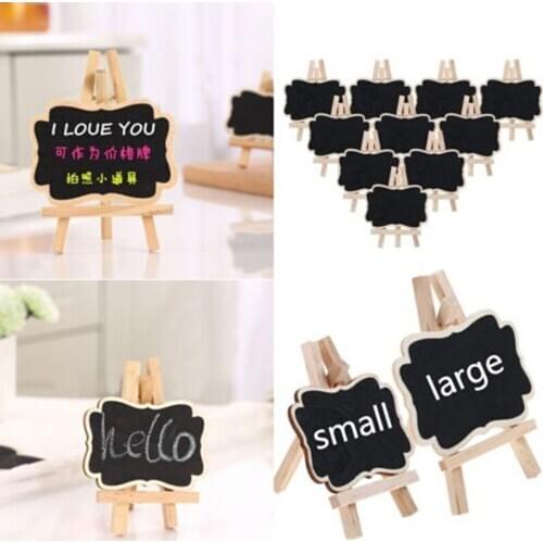 Creative 10 Pcs Black Mini Wooden Blackboard Chalkboard Stand Wedding Party Table Decor Tags New Decoration Board