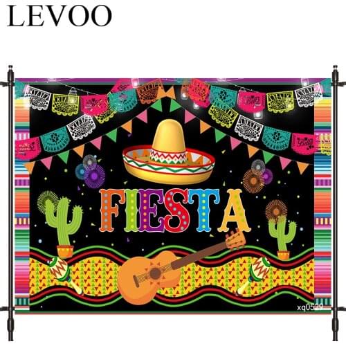 LEVOO Photography Backdrop Mexico Festival Guitar Celebrate Fiesta Backdrop Photocall Photobooth Studio Shoot Fabric