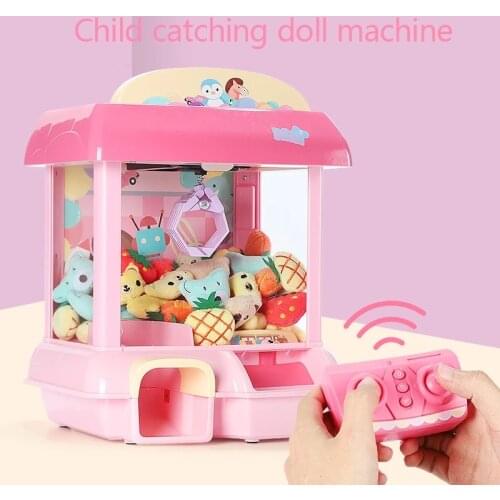 DIY Doll Machine Kids Coin Operated Play Game Mini Claw Catch Toy Crane Machines Music Doll Children Xmas Birthday Gifts
