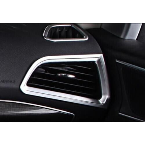 ABS Matte Chrome For Ford Edge 2015 2016 2017 Accessories Car Styling Car Front Conditioner Air Outlet Decoration Cover Trim