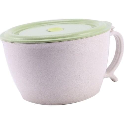 Microwave Noodle Bowls with Lid-40 OZ Large Wheat Straw Soup Mug with Phone Holder-Microwave&Dishwasher Safe,Leak Proof,for Soup