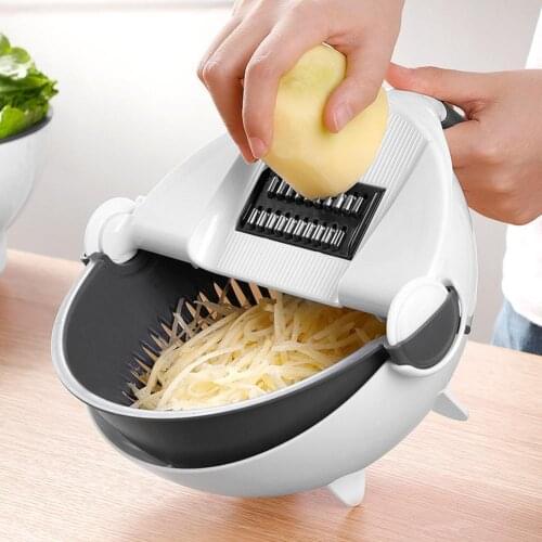 9 in 1 Multi-functional Drain Basket Vegetable Cutter Vegetables Grater Kitchen Fruit & Vegetable Cut Fruits Tools Slicer Y8I3