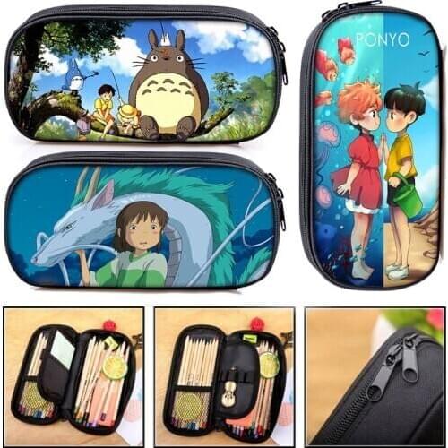 Cartoon Totoro / Spirited Away Cosmetic Case Cute Pencil Bag Boys Girls Pencil Case Kids Pencil Box Children Stationary Bags