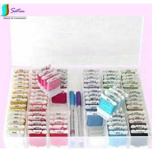 DIY Needlework Cross Stitch Tool Plastic Storge Box 36Grids+100Pcs Thread Board+1Pc number Sticker(For 447 thread number )S0182H
