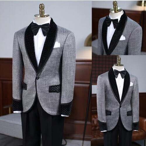 New Mens Suits Custom Made Business Tuxedos One-Button Peaked Lapel Groom Wear Custom Made Casual Business Suits 2 Pieces Suit