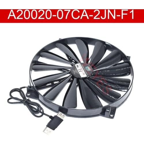 Genuine New A20020-07CA-2JN-F1 DF2002005SELN DC5V 0.30A 20cm 200*200*20MM USB Cooling Fan