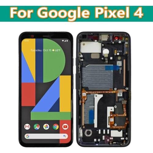 Original 5.7" For Google Pixel 4 G020M G020I LCD Display Touch Screen Digitizer Assembly With Frame Parts