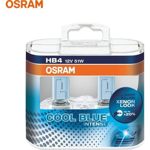 OSRAM 9006 HB4 Cool Blue Intense 12V 51W Car Original Headlight 4200K Genuine Bulbs Fog Lamps Brightening +20% (2 Pcs)