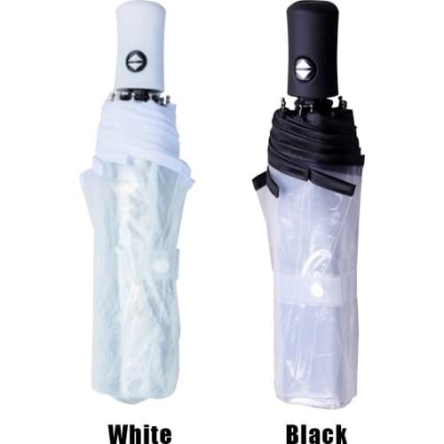 Outdoor Lightweight Transparent Anti Wind Fully Automatic Beach Travel Bubble Dome Umbrella Triple Folding Gift Durable Portable