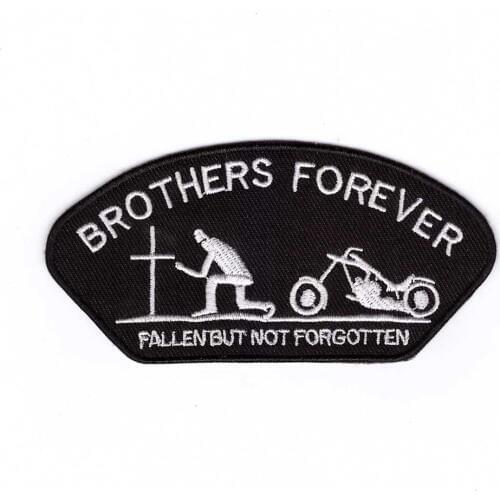 Brothers forever Iron On Patch Embroidered Applique Sewing Label punk biker Patches Clothes Stickers Apparel Accessories Badge