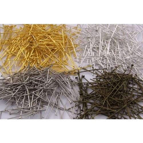 200pcs/bag 20/30/40mm Length Gold/Silver/Rhodium/ /Bronze color Flat Head Pins Needles For DIY Jewelry Making Accessories