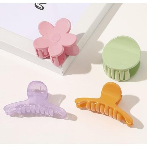 Selling New Cute medium light color jelly color texture resin hairpin For Women Girls Clamps Hair Clip Claw Accessories Headwear