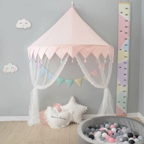 Pink Princess Castle Play House Nordic Kid Play Tent Tipi Enfant Indoor Baby Girls Crib Canopy Net Bed Tent Children Room Decor