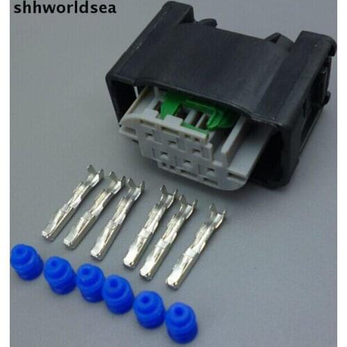 Shhworldsea 5Sets 6 PIN 6P Car throttle sensor plugs for BMW with auto Waterproof Electrical connector Socket terminal block