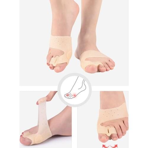 Silicone Double Hole Toe Seperator Bunion Corrector Bone Big Toe Separator Hallux Valgus Straightener Toe Spreader Pedicure Tool