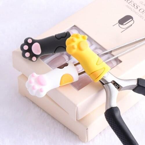 Nail Nipper Tweezers Cuticle Scissors Protective Sleeve Cat Paw Shape Silicone Manicure Pedicure Tool Protector Case Cover