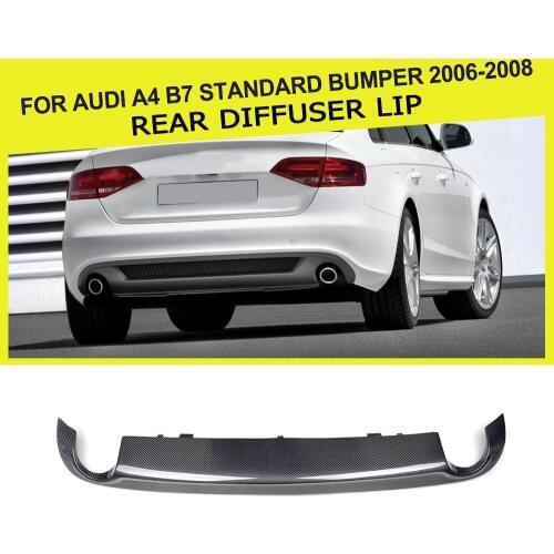 Car Styling Carbon Fiber Rear Bumper Spoiler Diffuser Lip for Audi A4 B7 Standard Bumper 2006 2007 2008