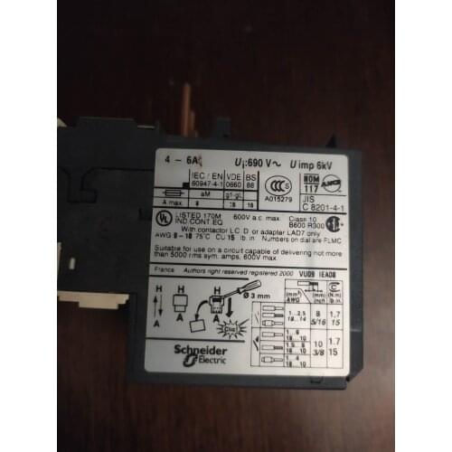 THERMAL RELAY TELEMECANİQUE LRD10- 4-6Amper. made in France
