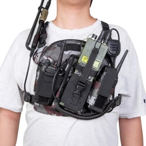 Universal Radio Chest Bag Ocean Camouflage Chest Harness Front Pack Portable Pouch Chest Bag Vest Rig For Baofeng UV-5R TYT Etc