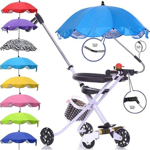 Universal Stroller Umbrella with Clamp Adjustable Multi-purpose Sunshade for Camping Walking Traveling jlrr