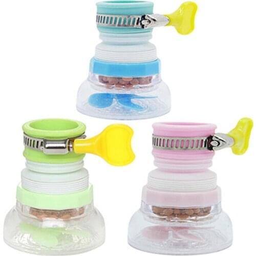 Water Saving Faucet Filter Nozzle 360 Degree Retractable Rotating Splash-Proof Faucet End Extension Hose for Filtered