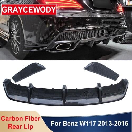 W117 R Style Real Carbon Fiber Material Rear Bumper Diffuser Lip Spoiler For Benz CLA250 CLA45 AMG Sport Car Styling 2014 Up