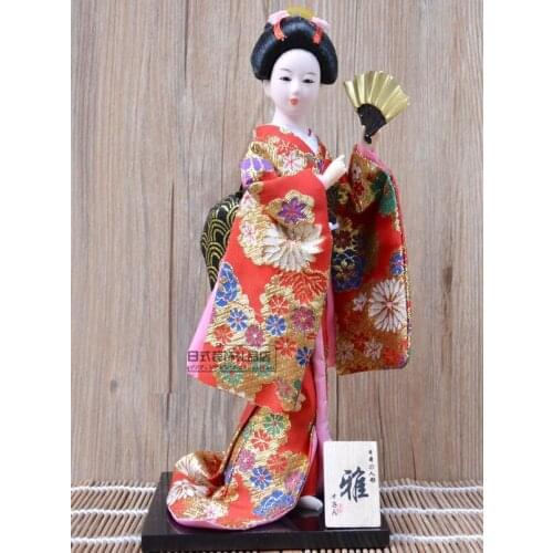 1 PC Japanese Geisha Doll Ornament Craft Home Furnishing Gift Decoration Kimono Style Multi Pattern