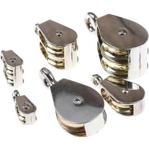 Quality 1PCS 36/52/75mm Stainless Steel 304 Single Double Wheel Swivel Rollers Block Loading