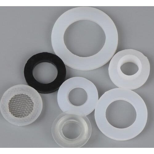 10 PCs 1/2" 3/4" 1"Rubber Ring White Black Silicon Flat Gasket Sealing Ring for Shower Nozzle Hose Pipe Bellows Tube Washer Ring