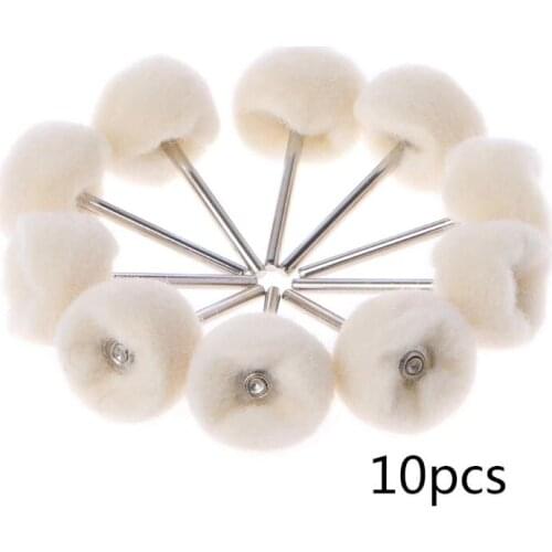 10PCS Fine Shank Wool Polishing Head Grinding Jewelry Metals Wheels Buffing Felt Rotary Tool Accessories