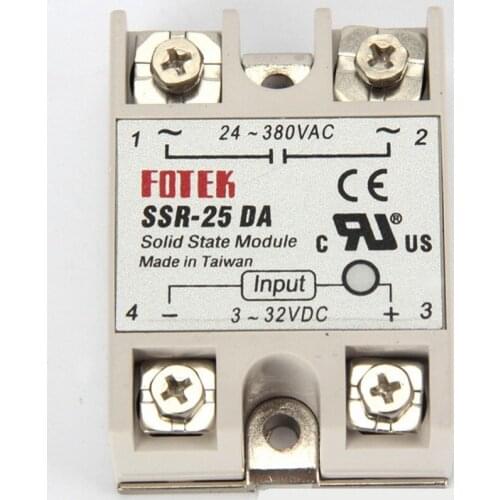 4pcs/lot SSR-25 DA 25A 3-32V DC TO 24-380V AC Solid State Relay Module for Arduino SSR-25DA Temperature Controller