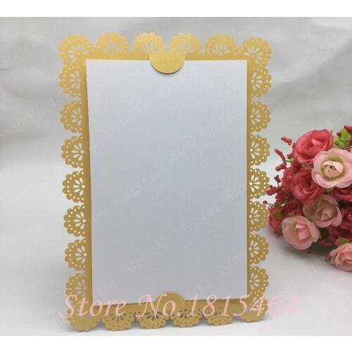 50pcs Meue Cards Laser Cut Wedding Invitations Cards,Wedding Favors and Gift Card Paper Thank you Card