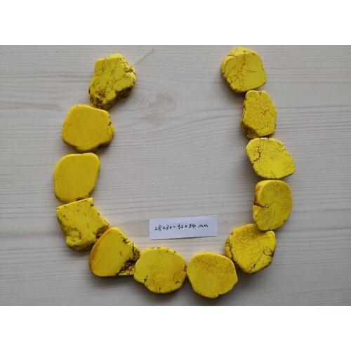 B0093 Natural 28x30-32x34mm Fancy Yellow Gems Stone Loose Beads 15'' Strands Jewelry Making DIY