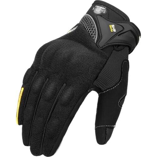 Black Motorcycle Gloves Breathable Full Finger Racing Gloves Motorbike Summer Riding Gloves Moto Motocross Protective Gear Men