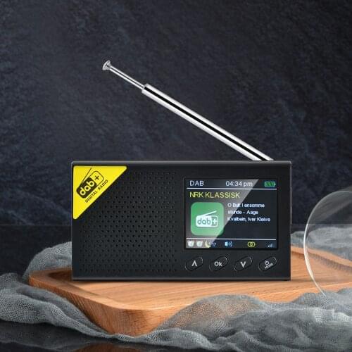 Home Pocket DAB Digital Radio Receiver with Antenna FM Receiver Radios Rechargeable Battery Bluetooth Speaker New