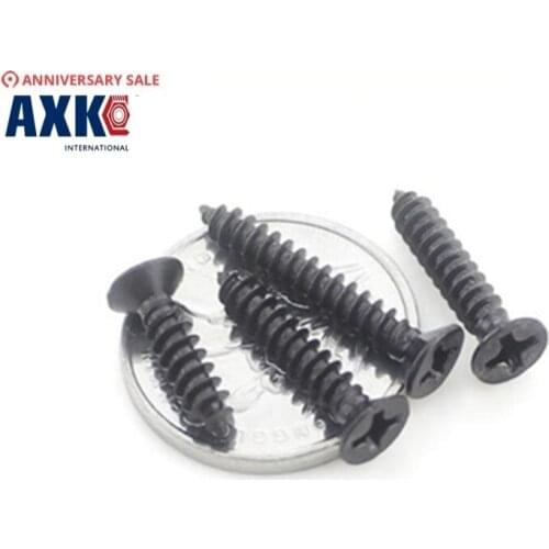 2018 Promotion New Parafuso Parafusos 100pcs M1.4 M1.7 M2 Ka Black Self-tapping Screws Countersunk Flat Head Electronic Small