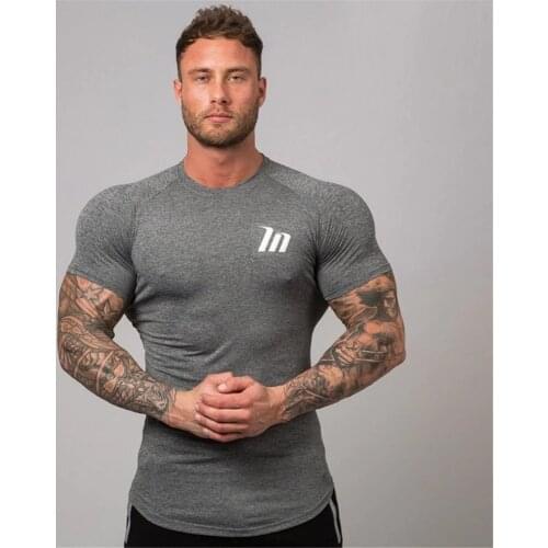 New Compression T-shirt Superelastic Skinny Shirt Men Gyms Fitness Workout Quick dry Tee Tops Male Summer Jogger Sporty Clothing