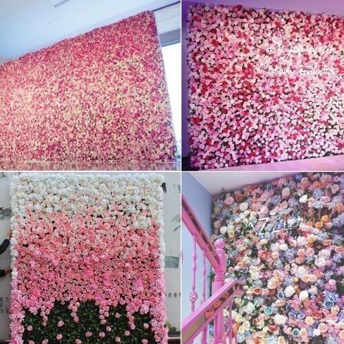 Artificial Flower Wall 60*40cm Rose Hydrangea Flower DIY Background Wedding Flowers Home Party Wedding Decoration Accessories