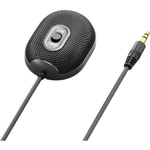 Conference Computer Microphone Omnidirectional Condenser Desktop Pick Up Wired Microphone Mute Function 3.5mm Plug & Play