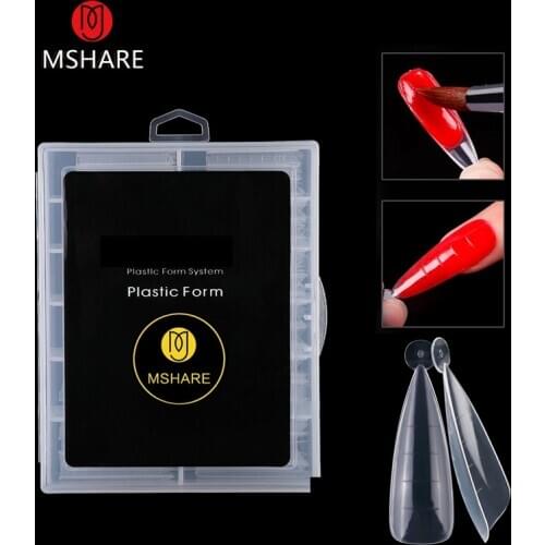 MSHARE Stiletto Almond Forms Nails Tips for Nail Extension Building Acrylic Gel Tip 12 Size 120pcs