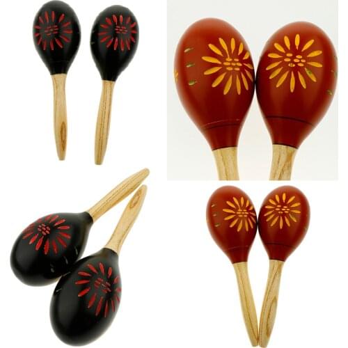 Musical Instrument Wooden Shakers Sand Hammers Maraca Percussion Gifts Present for Children Baby Kids