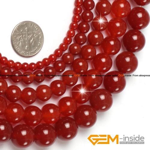 Natural Red Agates Round Loose Spacer Accessorries Beads For Jewelry Making Strand 15" DIY Jewelry Bead For Women Gifts 4mm-18mm